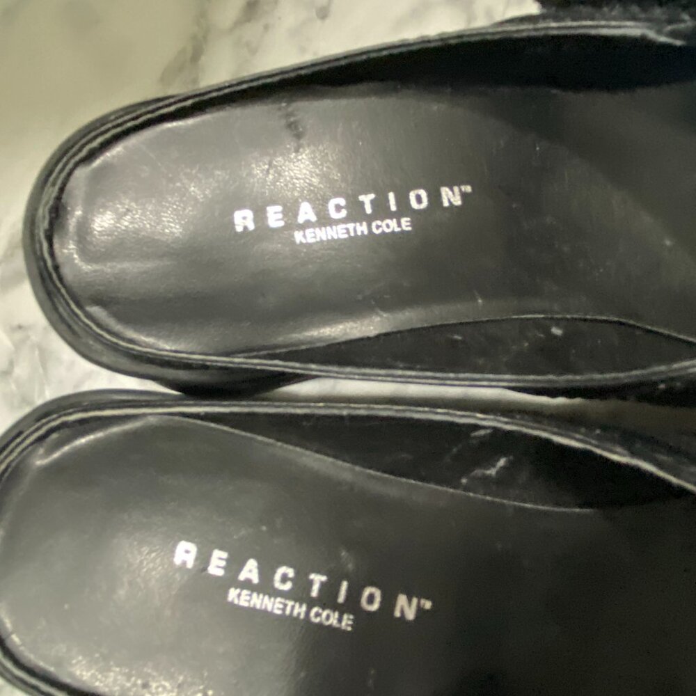 EUC~Kenneth Cole Reaction Womens "Van Go" Black Leather Mules Sz 6.5 - Picture 5 of 12